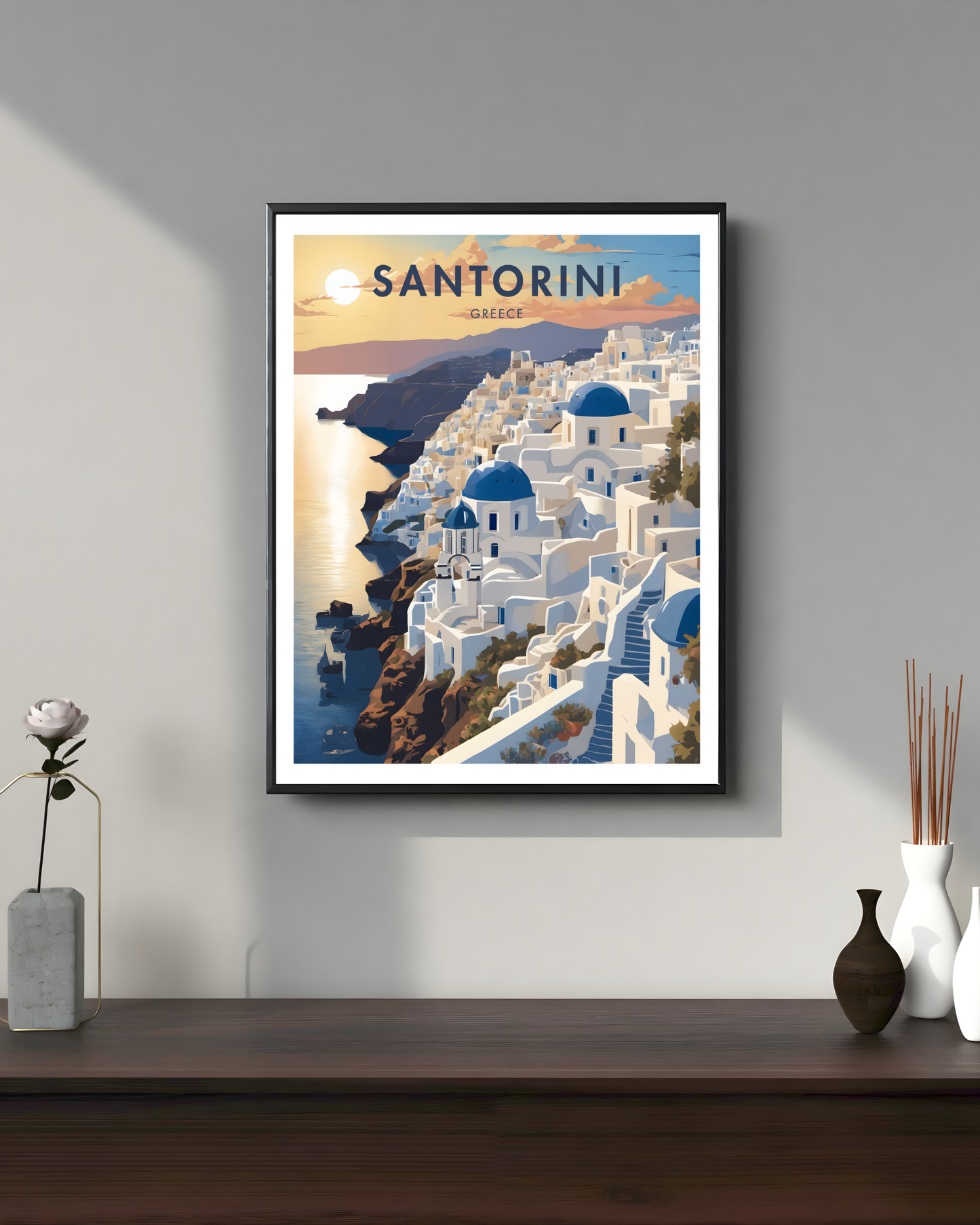 Santorini Travel Poster