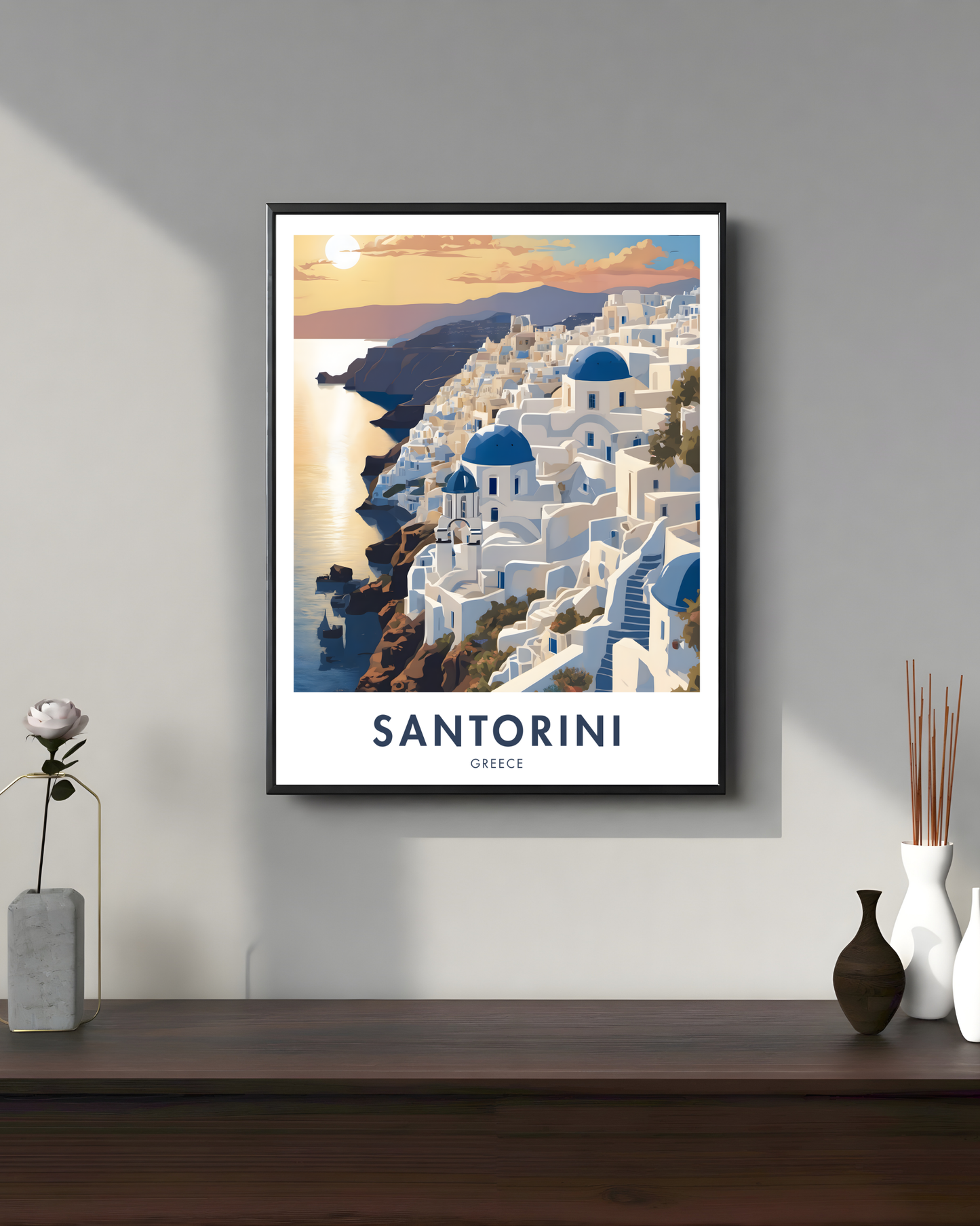 Santorini Travel Poster
