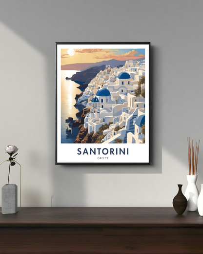 Santorini Travel Poster