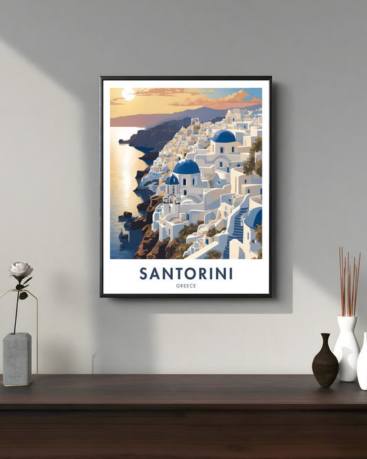 Santorini Travel Poster