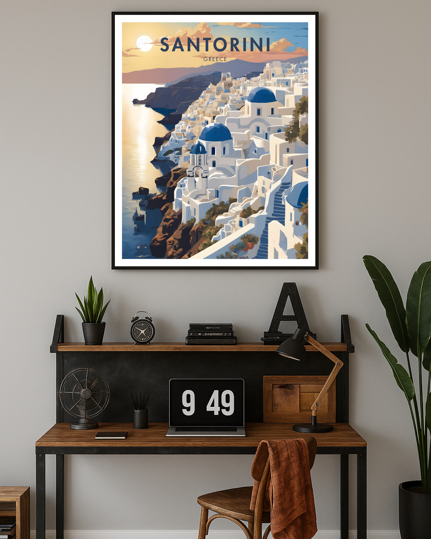 Santorini Travel Poster