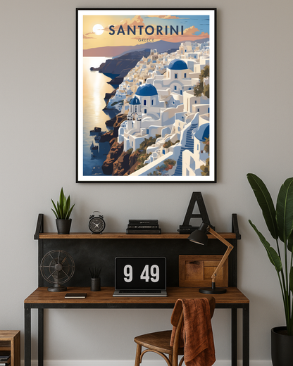 Santorini Travel Poster