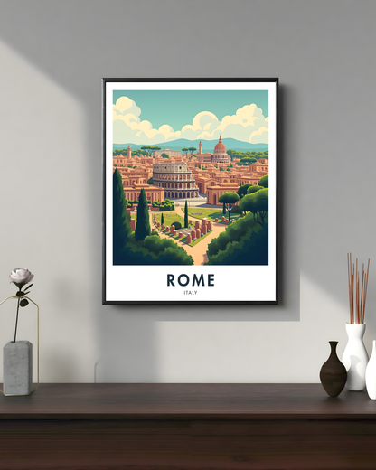 Rome City Travel Poster