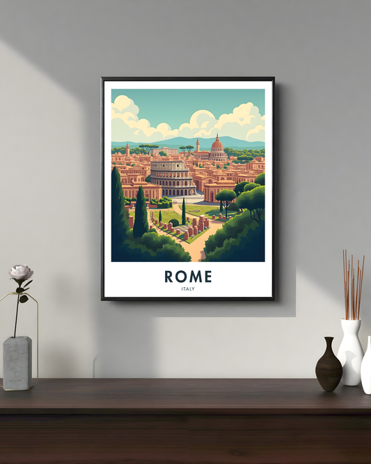 Rome City Travel Poster