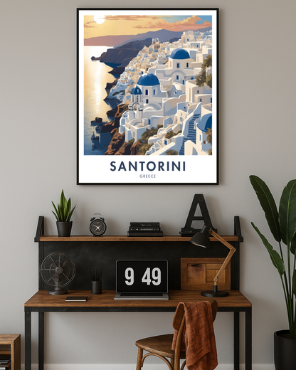 Santorini Travel Poster