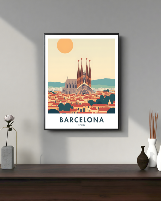 Barcelona City Travel Poster