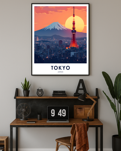 Tokyo Sunset Travel Poster