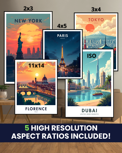 Rome Sunset Travel Poster